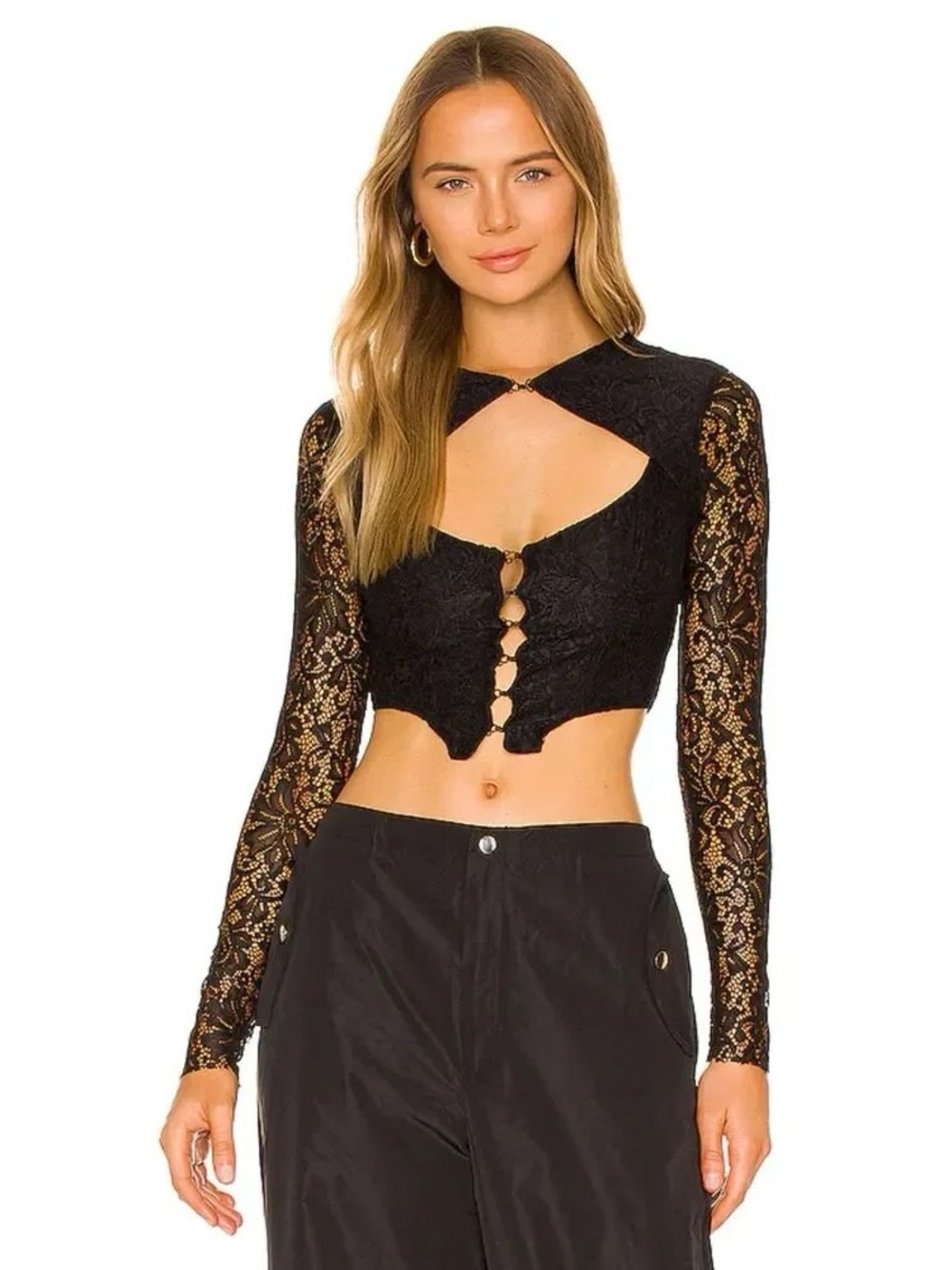AFRM Santi Sheer Lace Corset Top Romantic Going Out Women Size M